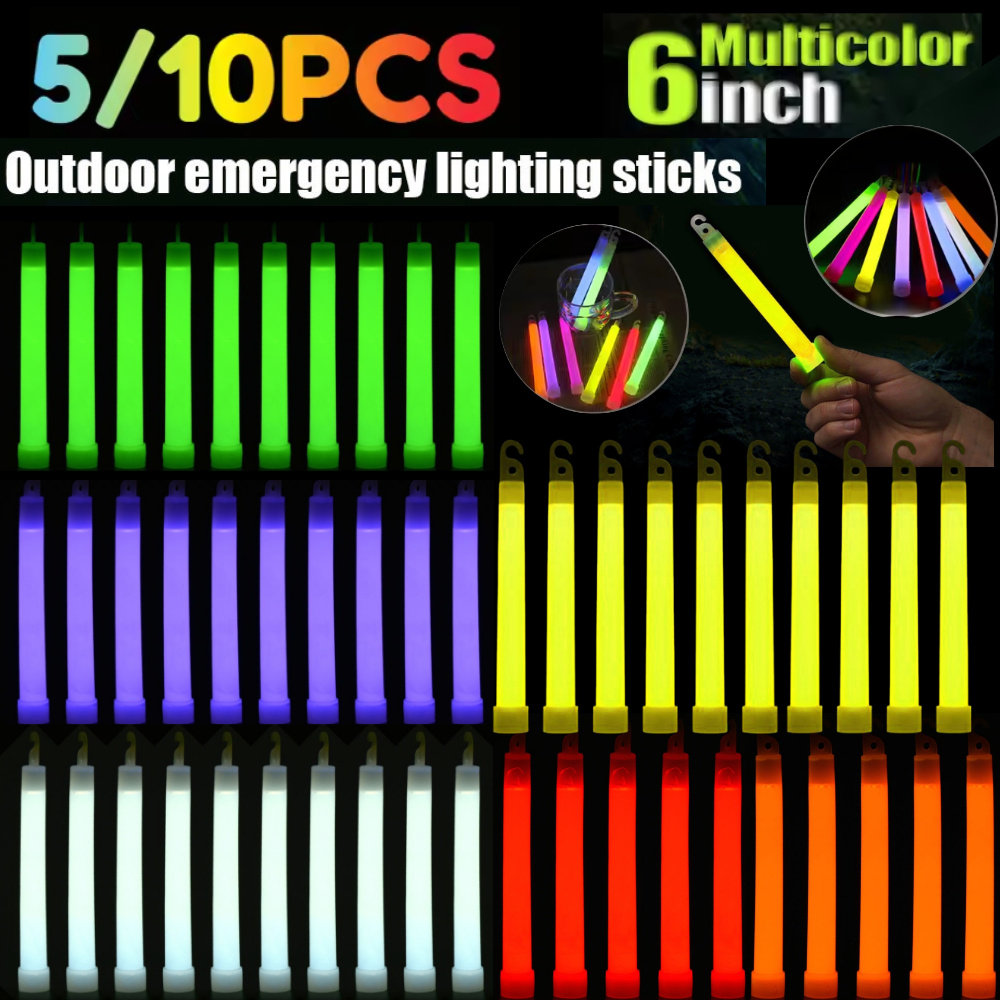 Glow Sticks Survival - 5/10PCS 6inch Glowing Sticks Camping Emergency