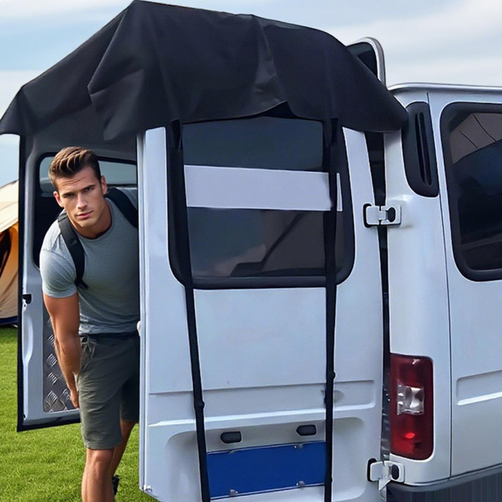 Outdoor Camping Van - Rear Door RV Cover Windproof Awning