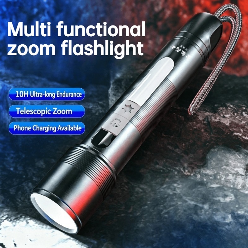 Outdoor Camping Lights - Multi Functional LED Flashlight Zoomable COB