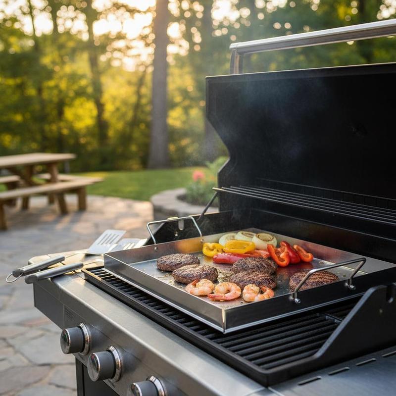 Outdoor Camping Activities - Universal Flat Top Griddle 18x16 Inch