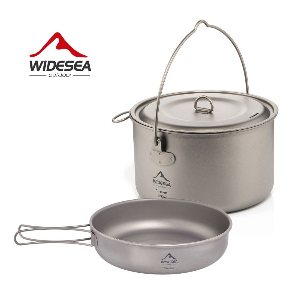 Outdoor Camping Kitchen Set - Widesea Camping Tableware Titanium Cookware Set
