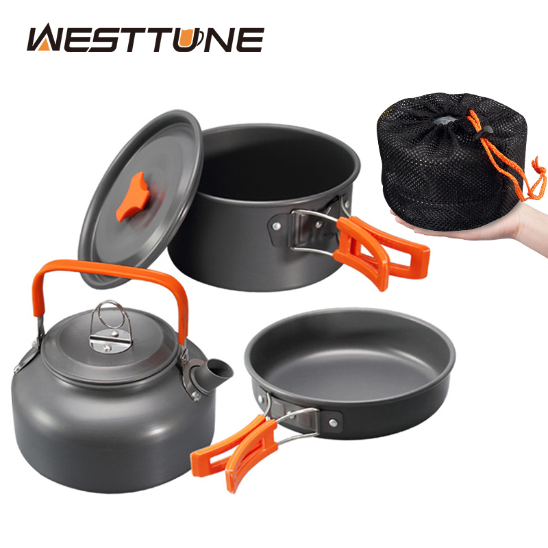 Outdoor Camping Dining Set - WESTTUNE Camping Cookware Kit Aluminum Outdoor