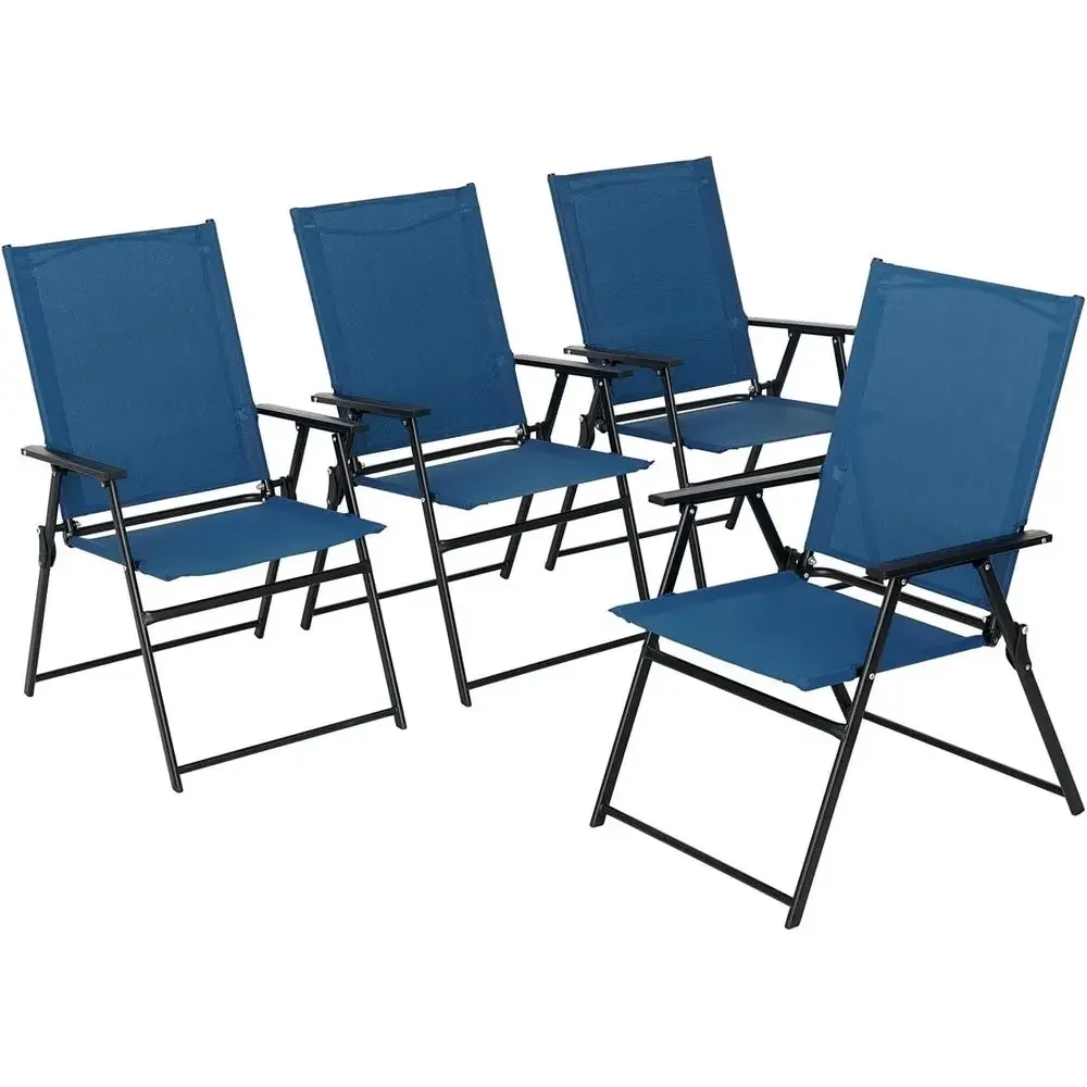Outdoor Camping Dining Set - 4-Piece Patio Dining Set with Armrests