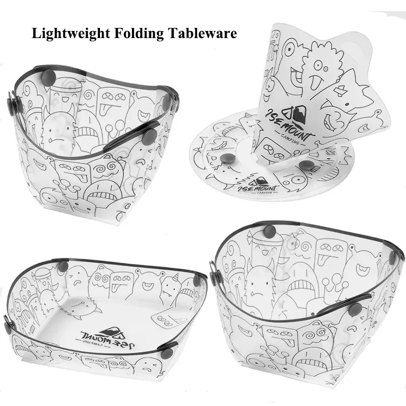 Outdoor Camping Dining Set - Outdoor Lightweight Folding Tableware Portable Bowl