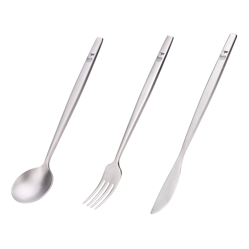 Outdoor Camping Dining Set - Keith Titanium Portable Spoon Fork Knife