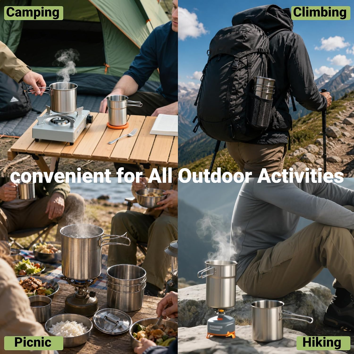 Foldable Camping Cups Mugs Cam - Outdoor Camping Kitchen Set recension och pris
