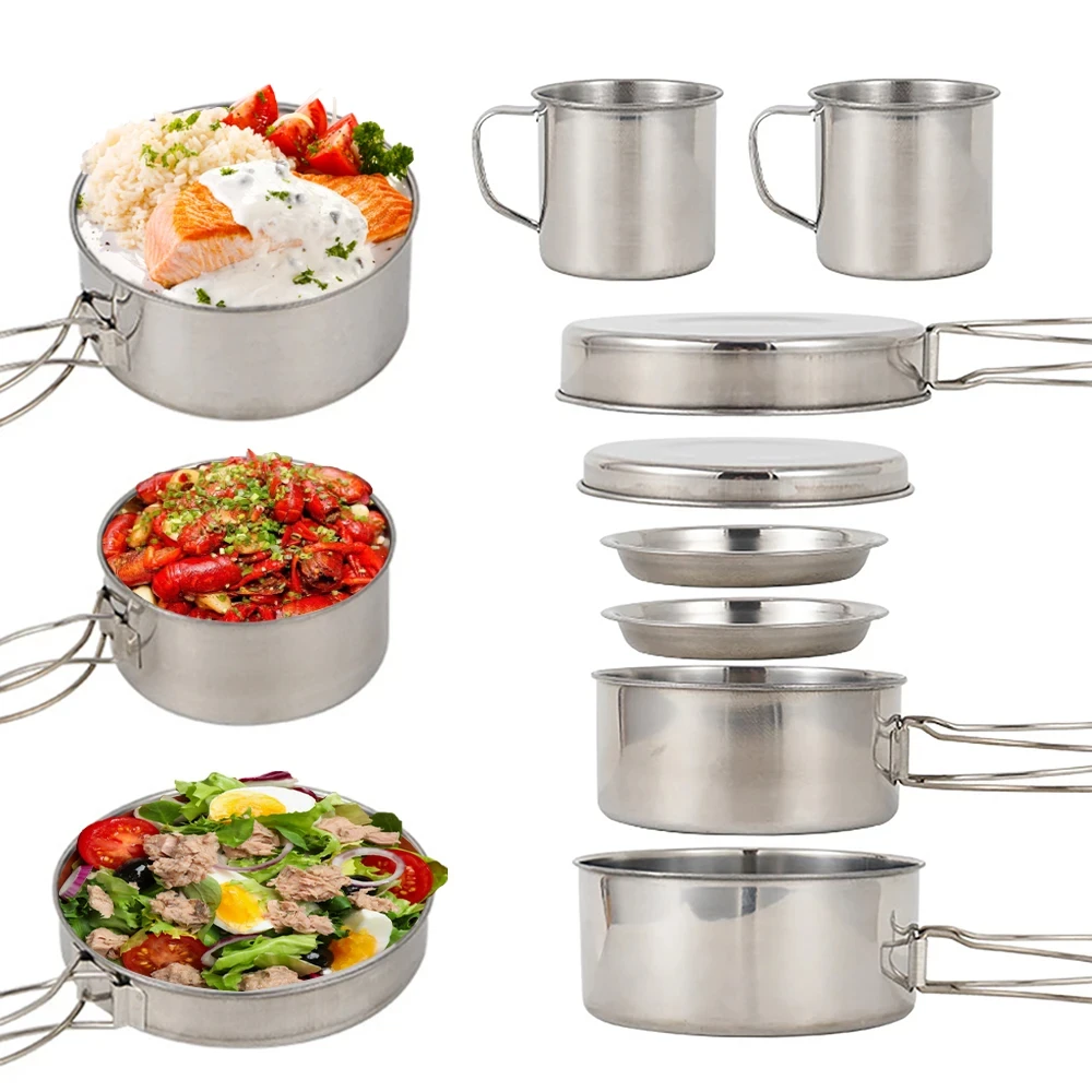 8pcs/Set Camping Cookware Mess - Outdoor Camping Kitchen Set recension och pris