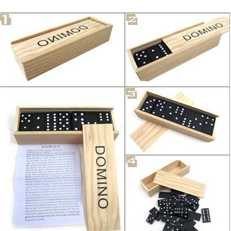 28pcs/Set Wooden Domino Board  - Outdoor Camping Toys recension och pris