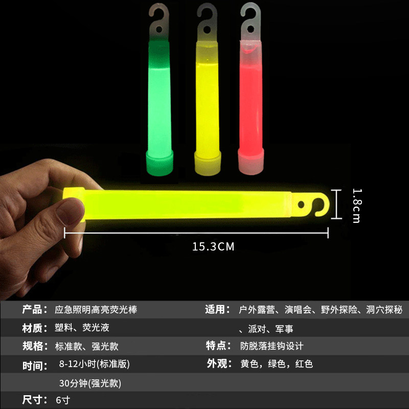 5PCS/10PCS 6 Inch Tactical Flu - Glow Sticks Survival recension och pris