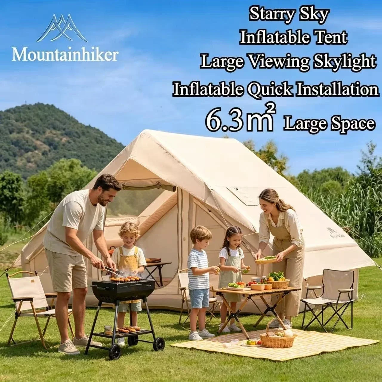 MOUNTAINHIKER Extra Large Infl - Outdoor Camping Inflatable Tent recension och pris