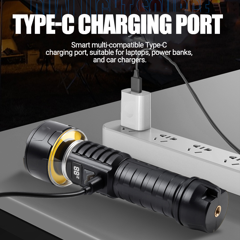 COB LED Flashlight Rechargeabl - Outdoor Camping Lights recension och pris