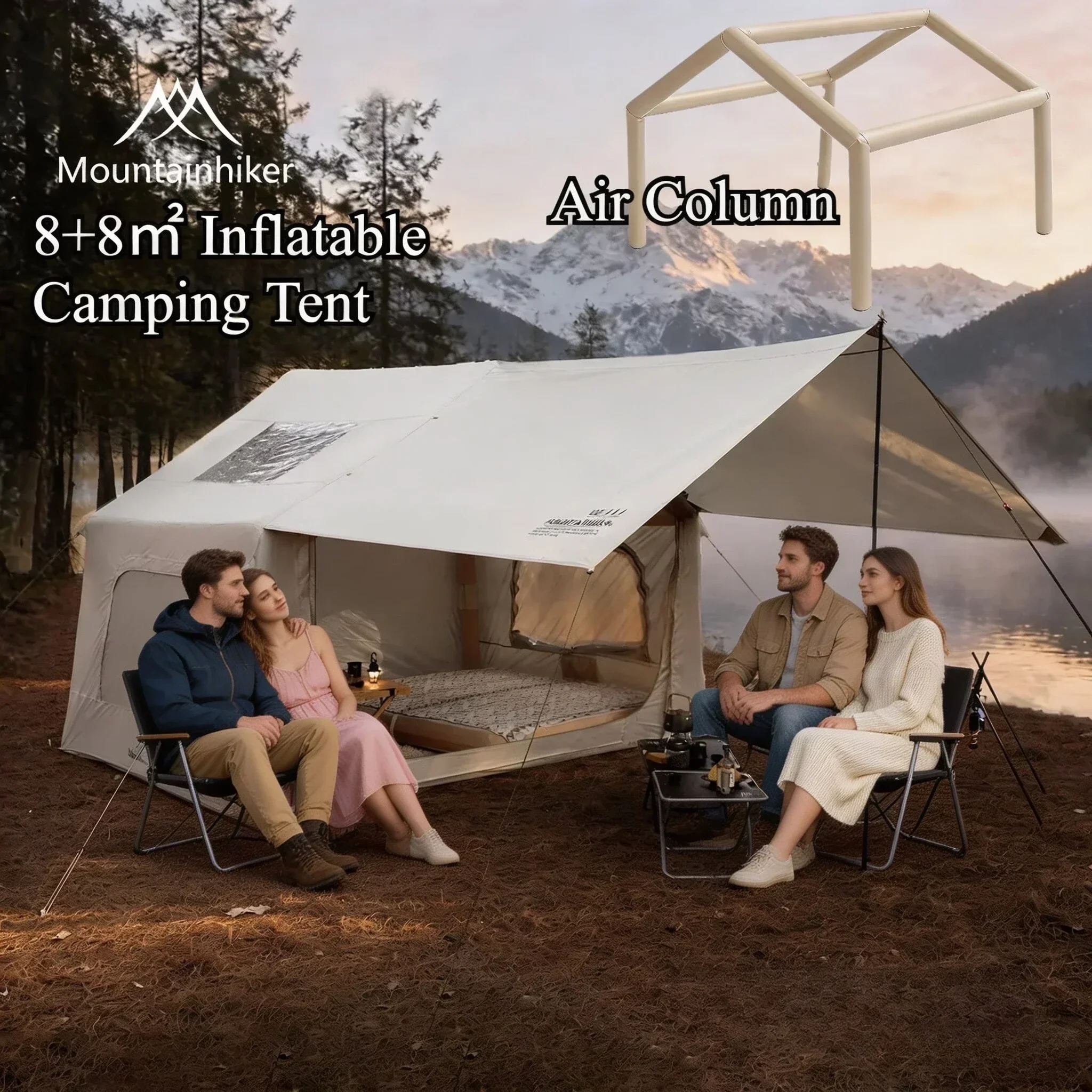 8+8㎡ MOUNTAINHIKER Inflatable  - Outdoor Camping Inflatable Tent recension och pris