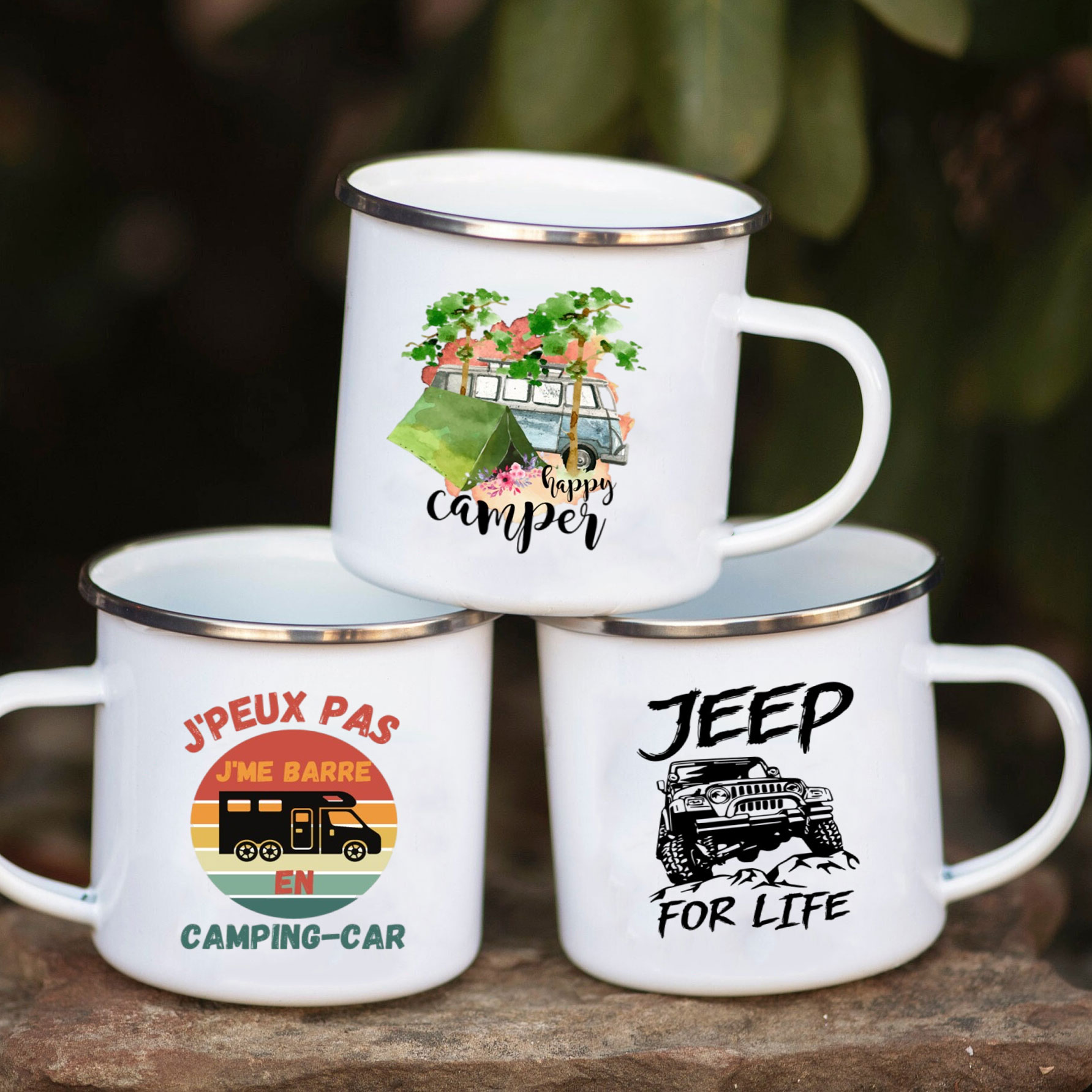 Camping Car Enamel Mug Adventu - Outdoor Camping Van recension och pris