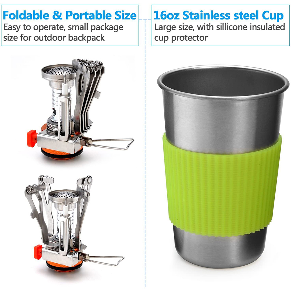 Camping Cookware Kit with Stov - Outdoor Camping Kitchen Set recension och pris